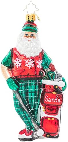 Кристофер Радко рачно изработено европско стакло Божиќно украсен украс, olоли Голфер Санта