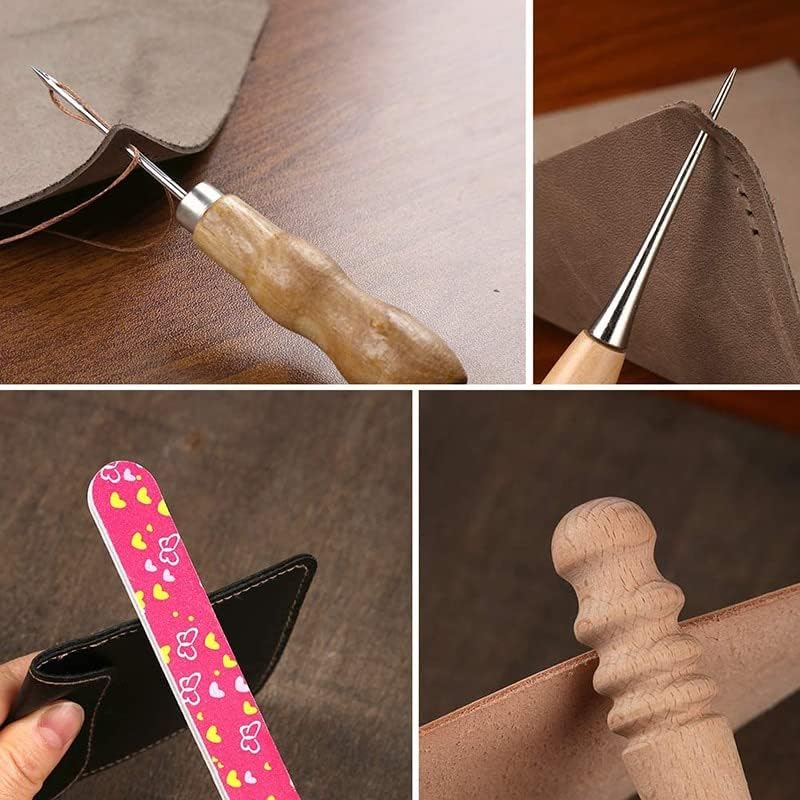 LMDZ професионално шиење со рака за шиење AWLS зашивање на шевовите за резба Гроувер кожен комплет за резба работа на седло кожни додатоци