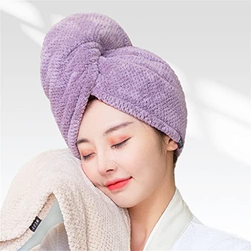 Lysldh бришење на пешкир за коса со двојно слој задебелена супер абсорбента женска шампон женска суво капаче за коса