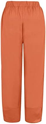 Grge Beuu исечени панталони за жени, женски капри панталони со џебови широки нозе обични меки пантолони панталони Каприс
