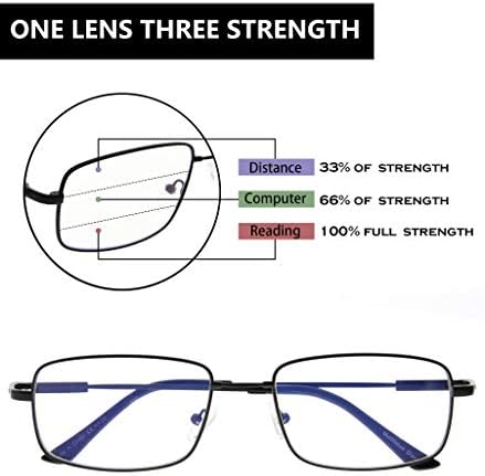 Прогресивни очила за читање со повеќефокуси мажи УВ -Заштита филтер читатели Голема меморија за титаниумски очила за титаниум
