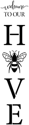 Добредојдовте на нашата матрица за кошница од Студиор12 | Знак за високи тремови со пчела | Декор на домашен дом | Занаетчиски и боја вертикални