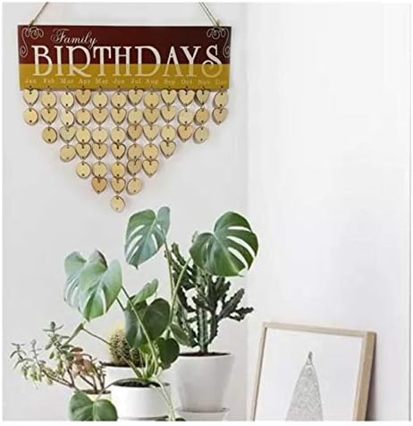YF SHOP 2021 DIY семејства пријатели wallид виси календари декор роденден печатен дрвен календар дома виси декор подарок дрво календар