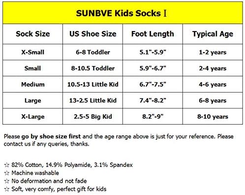 Sunbve Kids момчиња меки модни памучни фустани чорапи подарок