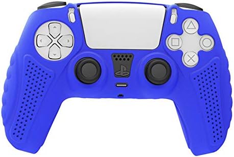 PS5 Контролер Заштитна обвивка на кожата, заштитна обвивка против капакот на капакот со честички, рачка за игра силиконски заштитник на капакот