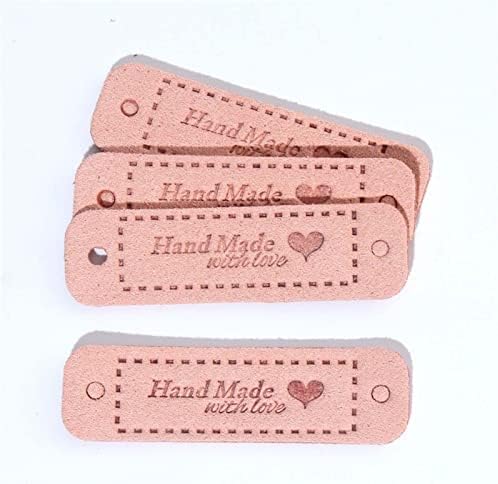 SM Sunnimix 50pcs Рачно изработени етикети со кожни ознаки со дупки рачно изработени со материјали шијте на етикета облека за торби со капчиња