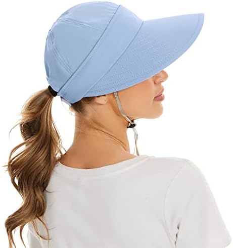 Century Century starенски жени Сонце капа 2 во 1 Zip-Off Side Brim UV заштита Плажа капа за жени спакувани голф капи на отворено капаче