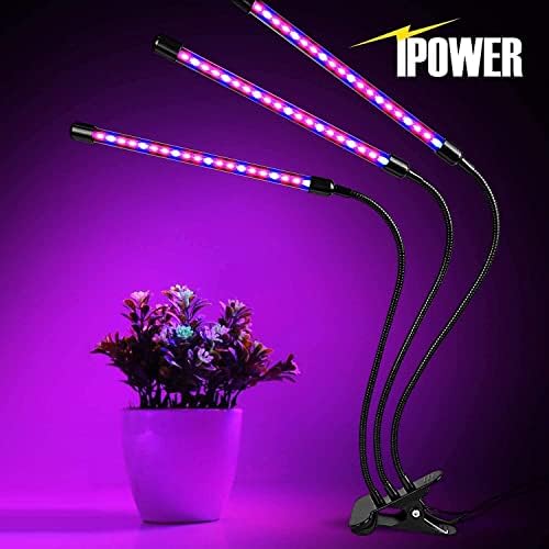 Ipower LED LED расте светла со ламба за растење на растенија со целосен спектар за растение во затворен простор, 3 режими функција