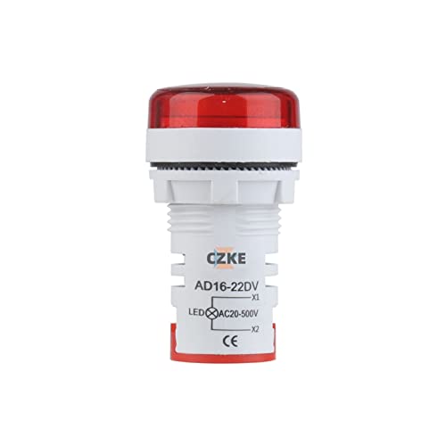 Ezzon 2PCS Mini Digital Voltmeter 22mm Round AC 12-500V Тестер за напон на напон монитор за монитор LED индикатор за LED 30x30mm
