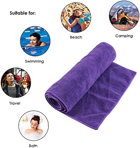 Famkit Microfiber крпа за брзо суво фитнес спортски крпа со џеб за патент за пливање