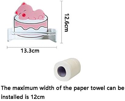 ЈУАНФЛК Симпатична Свиња Акрилна Тоалетна Хартија Ролна Држач Ѕид Монтирање Животно Вшмукување Лепило Тоалетна Хартија Диспензерот