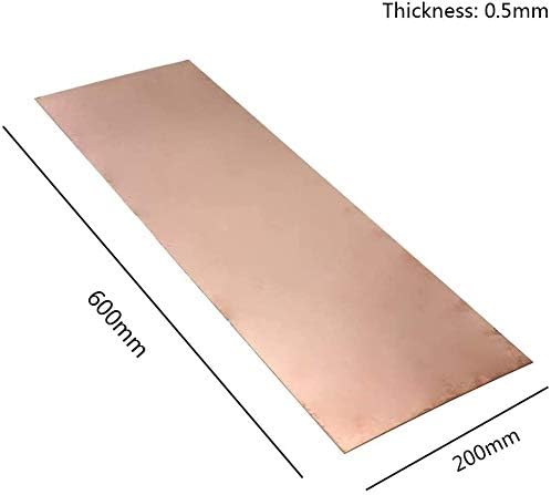 Бакарниот Лим јиванго 0,5 мм 200мм х 600мм Метал Исклучува Врвен Квалитет, 0, 5мм200мм600мм, Големина: 0, 6мм200мм600мм Чист Бакарен Лим