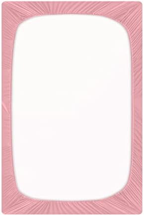 Плејард лист, светло розово креветче за стандардни душеци за креветчиња и мали деца, 28х52 инчи