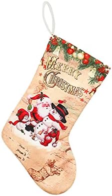 Персонализирани божиќни чорапи, вклучувајќи ги и Детските снежни деца со Дедо Мраз со техники за вез за семејни празници Божиќни забави Сезонски
