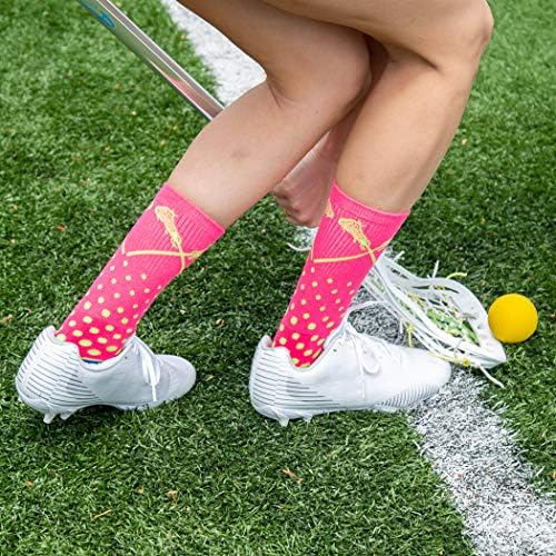 Chalktalksports лакроза атлетски полу -перничеви чорапи на екипажот | Sundae и Malibu Neon Designs | Големини на млади и возрасни