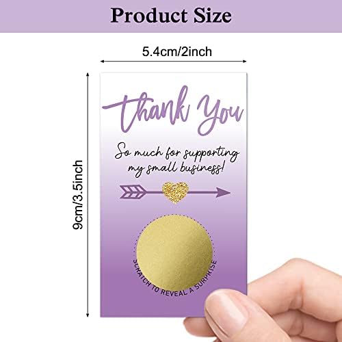 Haizct 50 пакет Виолетова Ви благодариме празно Подарок сертификат за гребење картички за мал бизнис, спа-салон за шминка за убавина,