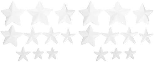 Хомојојо 20 парчиња Облик Пентаграм Креирај Орнаменти Сребрена Топпер Ѕвезда Реквизити Фома Проект Занаети За Полистирен Украс Виси Вештачки