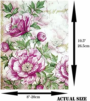 Гроздобер цвет тема од црница од ориз, 8 x 10,5 инчи - 6 x различни печатени слики од хартија од црница 30gsm Видливи влакна за занаети