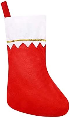 Чорапи на акции Фелтинг DIY за Божиќни подароци што висат Божиќна забава Декорација 15инх Камино црвено фаворити Дома Декорирање Големи