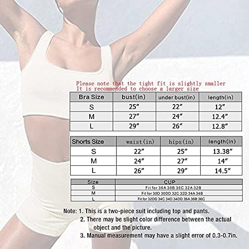 TWFRHC женски тренинг поставува резервоар за ребрести 2 парчиња лесна висока половината салата облека за јога шорцеви
