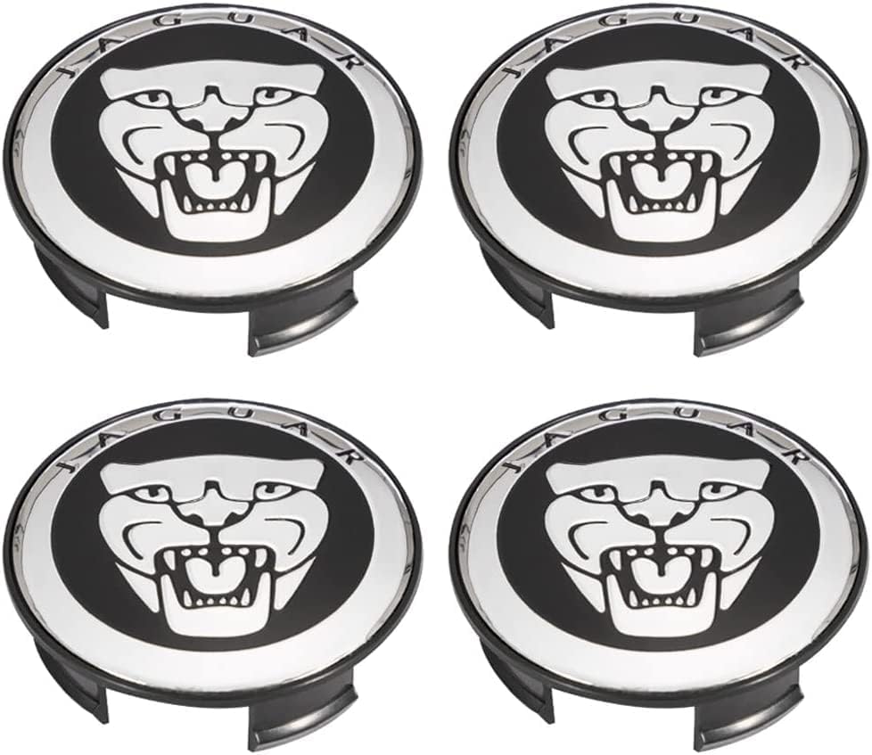 4 пакети се вклопуваат во центарот на центарот на тркалото на јагуар, капачиња од 59мм/2,32 '' Капчиња за лого на тркалото Централно