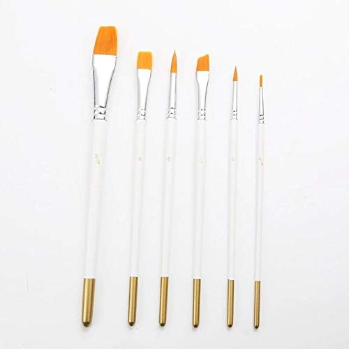 Czdyuf 6pcs/Поставете дрвена рачка со акварел боја на пенкало за бои за бои за четки за цртање уметност бела сликарска уметност најлон коса