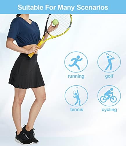 Алвон жени тениско здолниште со џебови кратки здолништа за голф високи половини со шорцеви атлетски тренингот на атмосфера активна пешачење трчање
