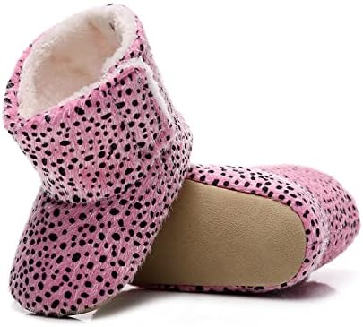 Доенчиња чизми први пешаци за бебиња памучни чевли снег топло плишано леопард печати меки девојки бебешки мали деца чизми зимски чорапи