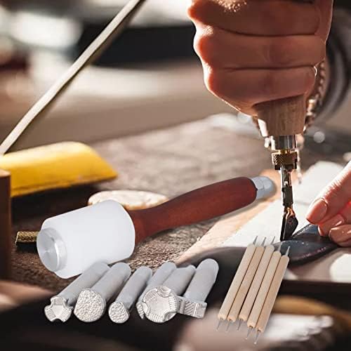 Сет за работни алатки за занаетчиски производи DIY, алатки за печат на кожа од 6 п.п.