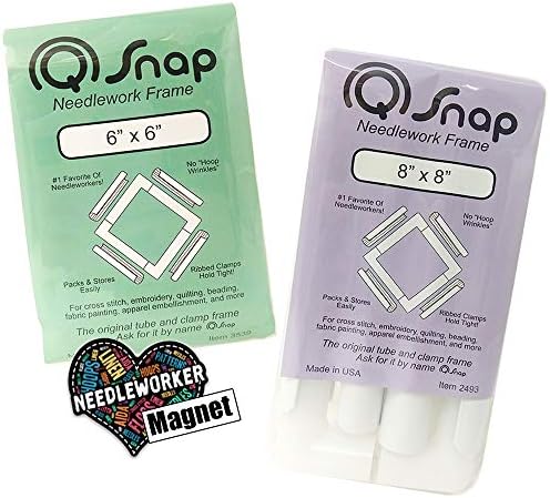 Пакет Q-SNAP: 6 x 6 инчи и 8 x 8 инчни рамки плус декоративен магнет за игли