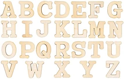 3 инчи 174 парчиња недовршени дрвени букви занаети необоени дрвени азбука букви за знак на wallид декор домашна