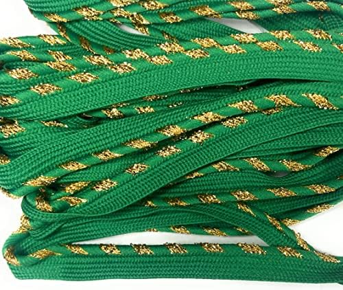 Ново металичко злато / излезено зелено кабел-раб 1/8 '' спирално цевки, трим, кабел за усни за перници за облека, ламби, драперии 5 дворови
