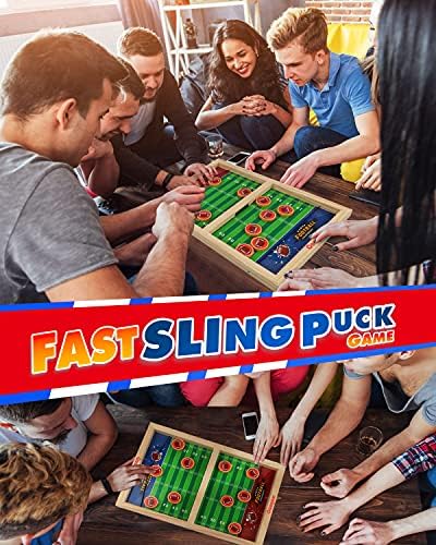 Coogam Fast Sling Pack Game, дрвен прашка фудбалски шут игра игра голема табела за интеракција на табела играчка играчка за забава домашно семејство