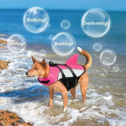 Alagirls мали кучиња животни јакни Ripstop ајкула за безбедност на кучиња, прилагодлива мачка вода елек кученце за пливање животен