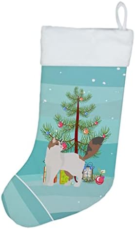 Богатства на Каролина CK4733CS Турско комбе мачка весело Божиќно божиќно порибување, камин виси чорапи Божиќна сезона забава Декори за семејни