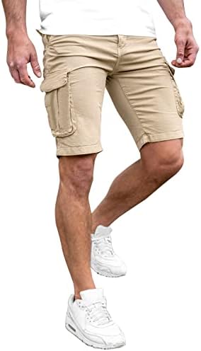 МЕМИЈА МЕНСКИ КАРГОТ Шорцеви, 2023 година летни мажи лесни брзо суво еластично еластично половината улична облека за кратко со мулти-џеб