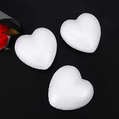 Амосфун свадба декор 4 парчиња полистирен моделирање пена срце Полистирен форми бела занаетчиска пена за цветна аранжман свадба Божиќна центар