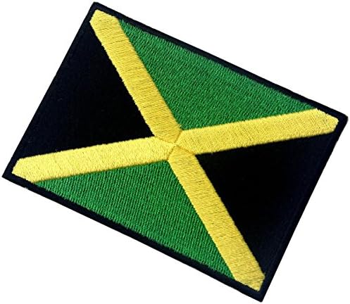 Знамето на Јамајка извезено амблем Раста Јамајка Растафаријан Национално железо на шиење на лепенка