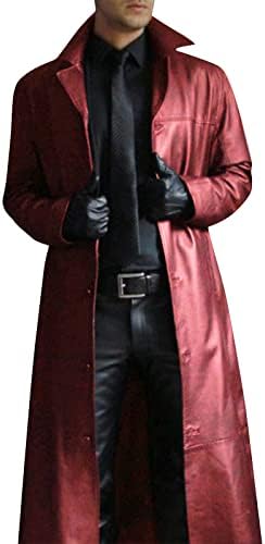Долги ракави кардигани мажите случајни нови години со палто плус големина на кожен клуб кожен патент цврста лабава фитинг лапел