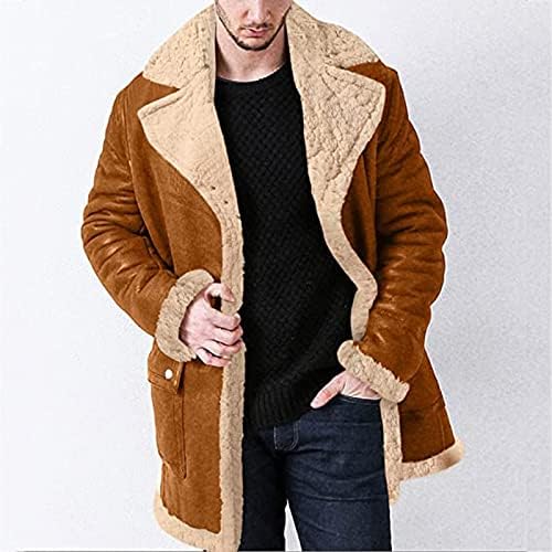 Јакни за мажи Худ зимски патент палто лапел јака со долги ракави со долги ракави со облоги на надворешна облека