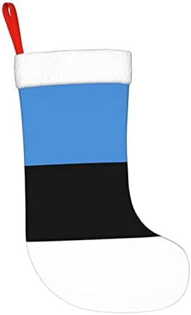 Cutedwarf знаме на Естонија Божиќно порибување Божиќни празници за одмор камин виси чорапи 18 инчи чорапи