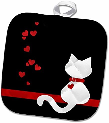 Држач на 3Д розови миленичиња црвени срца сијамски мачки држач за мачки, 8 x 8