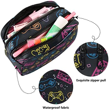 Глафи ​​шарени видео игри шема за молив со молив со голем капацитет торбичка торбичка торбичка преносна козметичка торба