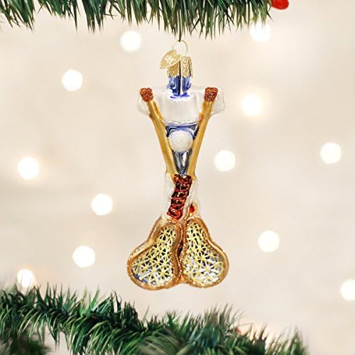 Олд светски божиќни спортови колекција стакло разнесени украси за лакроза на новогодишна елка