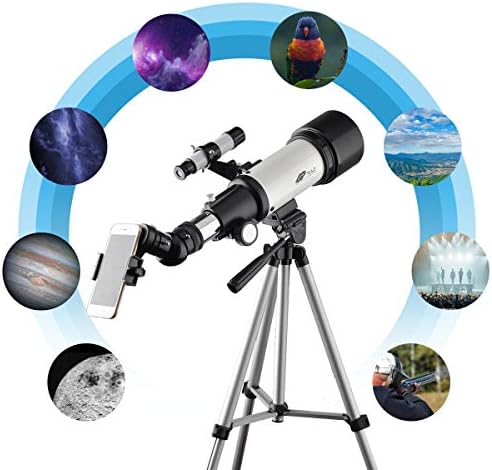 Телескоп за деца и почетници F400 70AZ - 70мм Апетур Травел Телескоп 400мм Аз Монт - Добар партнер за прегледување на месечината
