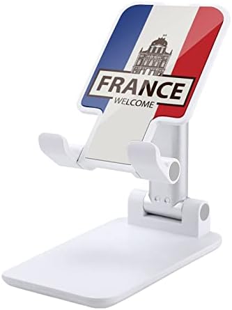 Франција Добредојде Знаме Преклопен Држач За Мобилен Телефон Прилагодлив Агол Висина Држач За Таблети