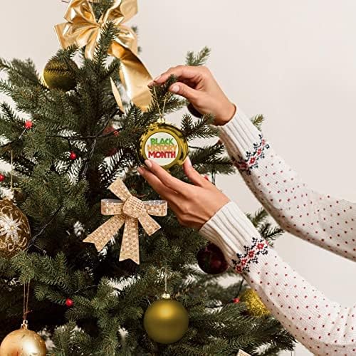 Црна историја месец Божиќна топка разнишана виси украси за украси за забави од камин од дрво 4 парчиња 4 парчиња