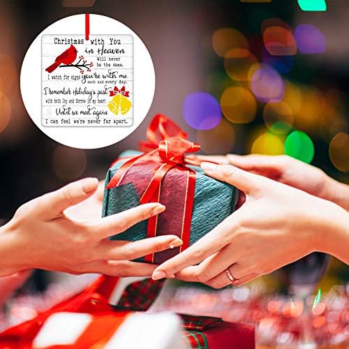 Божиќ на Вахаме со вас во небото украси црвени кардинални украси за новогодишни елка 3 '' Меморијални Божиќни украси за загуба на сакана личност