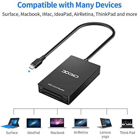 Читател на картички XQD, USB C XQD SD картички читач Sony XQD Reader 2 во 1 читач на мемориски картички 5GPBS Супер брзина компатибилен