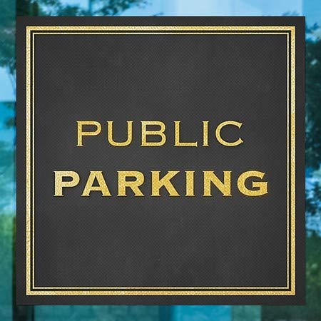 CGSignLab | Јавно паркирање -класично злато Перфориран прозорец Деклас | 24 x24